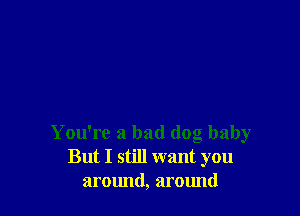 You're a bad dog baby
But I still want you
around, around