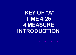 KEY OF A
TIME4i25
4 MEASURE

INTRODUCTION