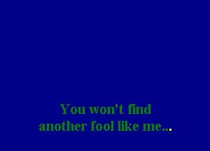 You won't find
another fool like me...