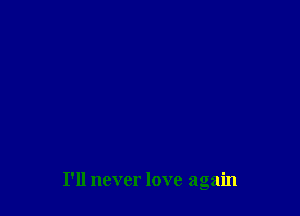 I'll never love again