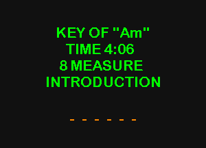 KEY OF Am
TIME4i06
8 MEASURE

INTRODUCTION