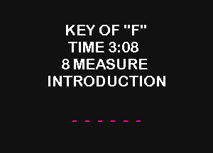 KEY OF F
TIME 3t08
8 MEASURE

INTRODUCTION