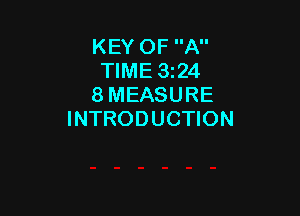 KEY OF A
TIME 324
8 MEASURE

INTRODUCTION