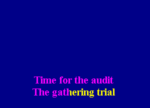 Time for the audit
The gathering tn'al