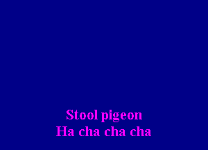 Stool pigeon
Ha cha cha cha