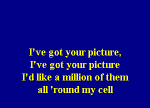 I've got your picture,
I've got your picture
I'd like a million of them
all 'round my cell