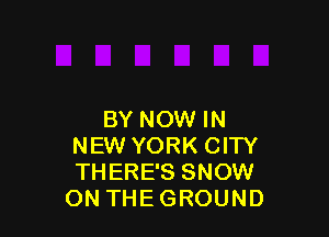 BY NOW IN
NEW YORK CITY
THERE'S SNOW

ON THEGROUND