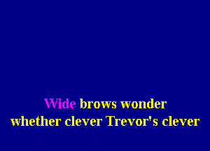 Wide brows wonder
whether clever Trevor's clever