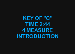 KEY OF C
TIME 2244

4MEASURE
INTRODUCTION