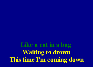 Like a cat in a bag
W aiting to drown
This time I'm coming down