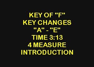 KEYOFP'
KEYCHANGES
IIAII - IIEII

WME3H3
4MEASURE
INTRODUCHON