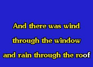 And there was wind
through the window

and rain through the roof