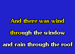 And there was wind
through the window

and rain through the roof