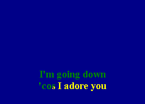 I'm going down
'cos I adore you