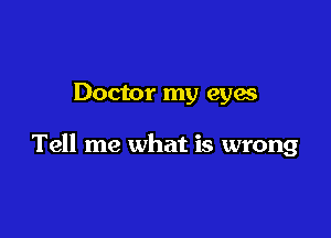 Doctor my eyes

Tell me what is wrong