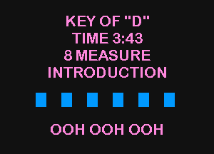 KEY OF D
TIME 3 43
8 MEASURE
INTRODUCTION

OOH OOH OOH