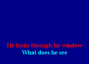 He looks through his window
What does he see