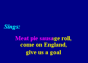 Sings.-

Meat pie sausage roll,
come on England,

give us a goal