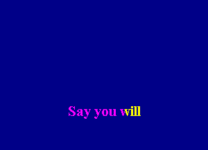 Say you will