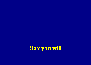 Say you will