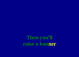 Then you'll
raise a banner