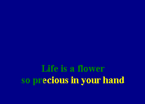 Life is a flower
so precious in your hand