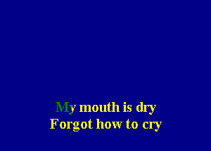 My mouth is dry
Forgot how to cry