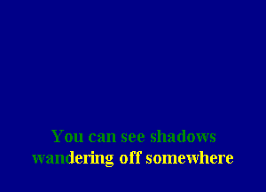 You can see shadows
wandering off somewhere