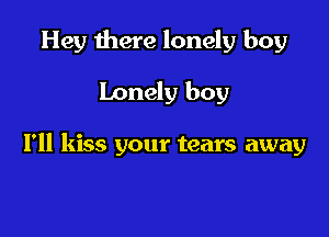 Hey there lonely boy

Lonely boy

I'll kiss your tears away