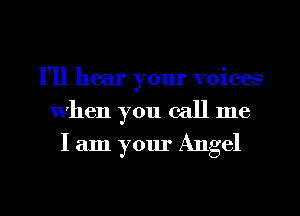 I'll hear your voices
When you call me
I am your Angel