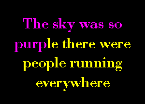 The sky was so

purple there were

people running

everwll ere