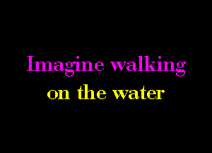 Imagine walking

on the water