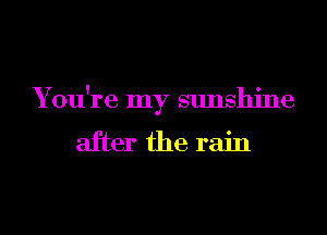 You're my sunshine

after the rain