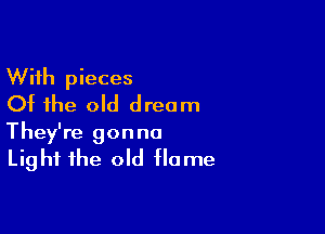 With pieces
Of the old dream

They're gonna
Light the old flame