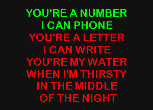 YOU'REA NUMBER
ICAN PHONE