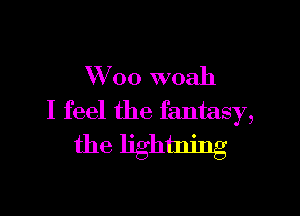 W 00 woah

I feel the fantasy,
the lightning