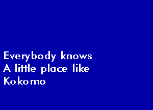 Everybody knows
A lime place like
Kokomo