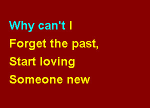 Why can't I
Forget the past,

Start loving
Someone new
