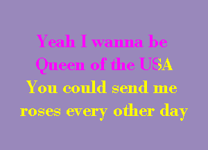Yeah I wanna be
Queen of the USA

You could send me
roses every other day