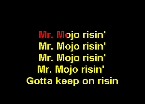Mr. Mojo risin'
Mr. Mojo risin'

Mr. Mojo risin'
Mr. Mojo risin'
Gotta keep on risin