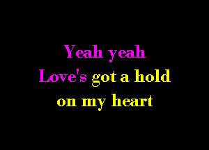 Yeah yeah

Love's got a hold

on my heart