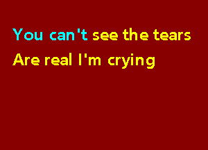 You can 't see the tears

Are real I'm crying