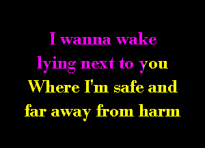 I wanna wake
lying next to you
Where I'm safe and

far away from harm