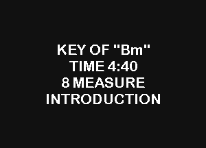 KEY OF Bm
TIME4z40

8MEASURE
INTRODUCTION