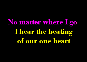 No matter where I go
I hear the beating

of our one heart

g