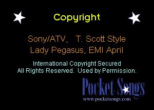 I? Copgright a

SonylATV, T Scott Style
Lady Pegasus. EMI April

International Copyright Secured
All Rights Reserved Used b...

IronOcr License Exception.  To deploy IronOcr please apply a commercial license key or free 30 day deployment trial key at  http://ironsoftware.com/csharp/ocr/licensing/.  Keys may be applied by setting IronOcr.License.LicenseKey at any point in your application before IronOCR is used.