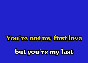 You're not my first love

but you're my last