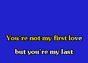 You're not my first love

but you're my last