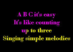 A B C it's easy
It's like counting
up to three
Singing Simple melodies