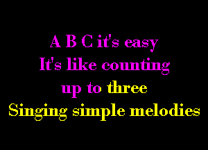 A B C it's easy
It's like counting
up to three
Singing Simple melodies